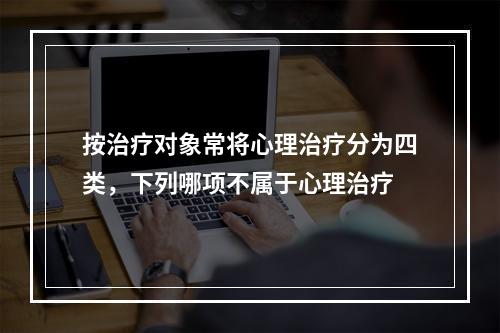 按治疗对象常将心理治疗分为四类，下列哪项不属于心理治疗