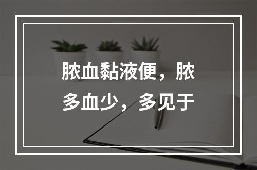 脓血黏液便，脓多血少，多见于