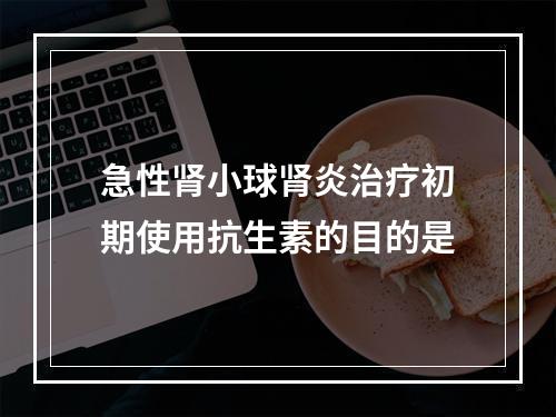 急性肾小球肾炎治疗初期使用抗生素的目的是