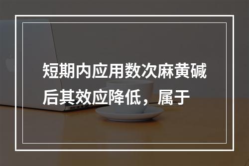 短期内应用数次麻黄碱后其效应降低，属于