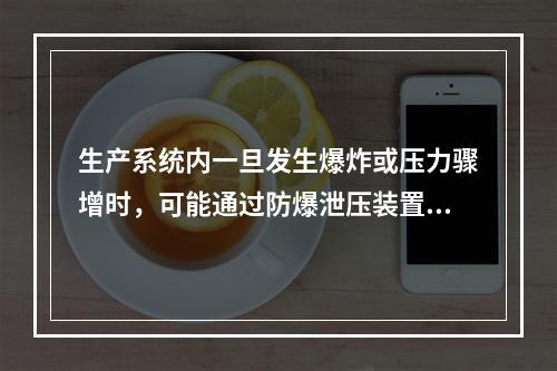 生产系统内一旦发生爆炸或压力骤增时，可能通过防爆泄压装置将超