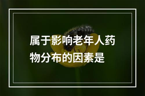 属于影响老年人药物分布的因素是