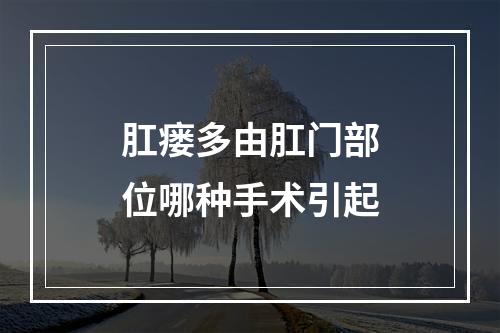 肛瘘多由肛门部位哪种手术引起