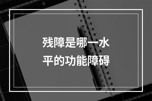 残障是哪一水平的功能障碍