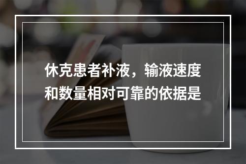 休克患者补液，输液速度和数量相对可靠的依据是