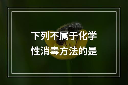 下列不属于化学性消毒方法的是