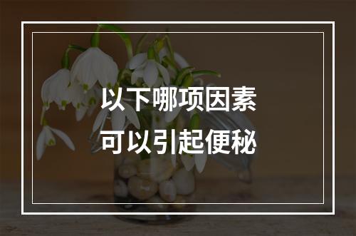 以下哪项因素可以引起便秘