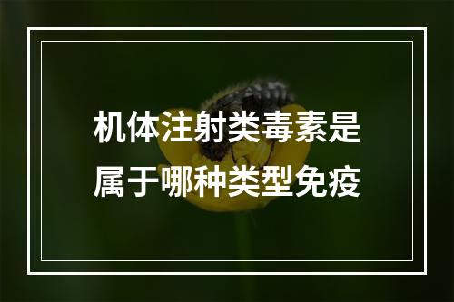 机体注射类毒素是属于哪种类型免疫