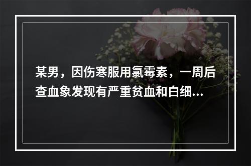 某男，因伤寒服用氯霉素，一周后查血象发现有严重贫血和白细胞、