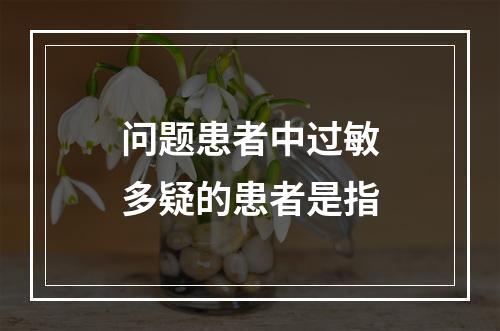 问题患者中过敏多疑的患者是指