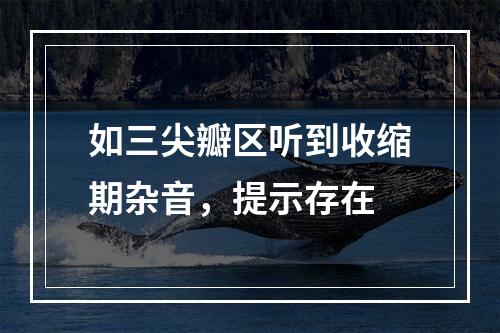 如三尖瓣区听到收缩期杂音，提示存在