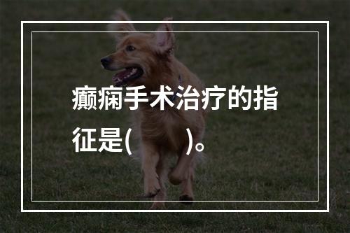 癫痫手术治疗的指征是(　　)。