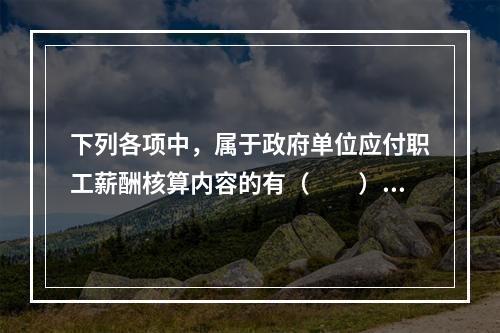 下列各项中，属于政府单位应付职工薪酬核算内容的有（　　）。