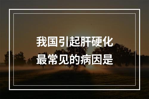 我国引起肝硬化最常见的病因是