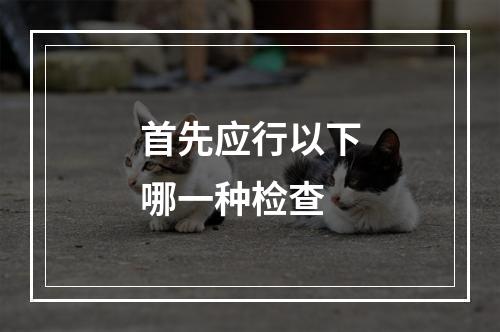 首先应行以下哪一种检查