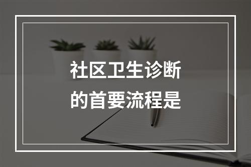 社区卫生诊断的首要流程是