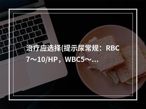 治疗应选择(提示尿常规：RBC7～10/HP，WBC5～9/