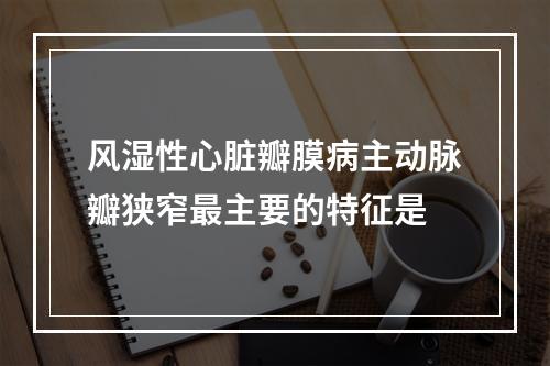 风湿性心脏瓣膜病主动脉瓣狭窄最主要的特征是