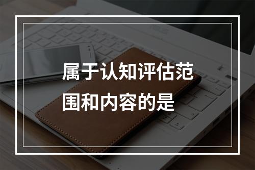 属于认知评估范围和内容的是