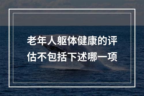 老年人躯体健康的评估不包括下述哪一项