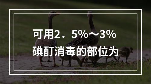 可用2．5％～3％碘酊消毒的部位为