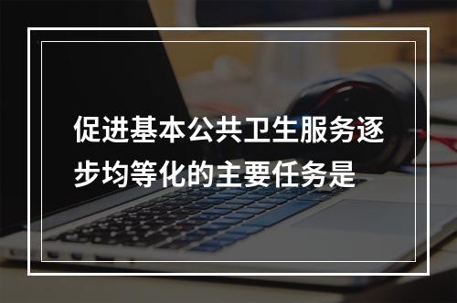 促进基本公共卫生服务逐步均等化的主要任务是