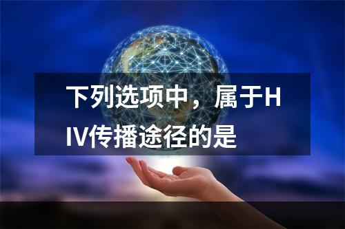 下列选项中，属于HIV传播途径的是