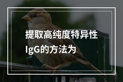 提取高纯度特异性IgG的方法为