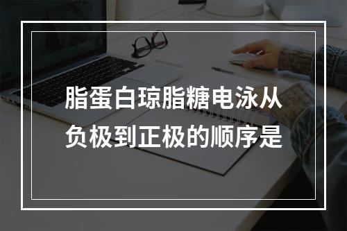 脂蛋白琼脂糖电泳从负极到正极的顺序是