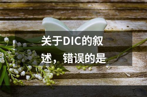 关于DIC的叙述，错误的是