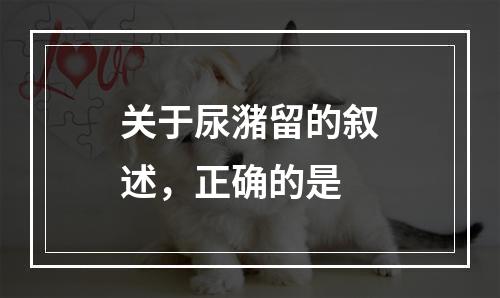 关于尿潴留的叙述，正确的是