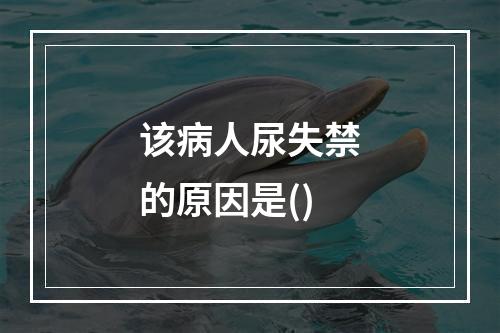 该病人尿失禁的原因是()