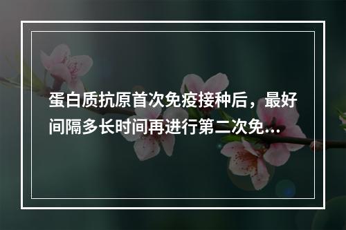 蛋白质抗原首次免疫接种后，最好间隔多长时间再进行第二次免疫