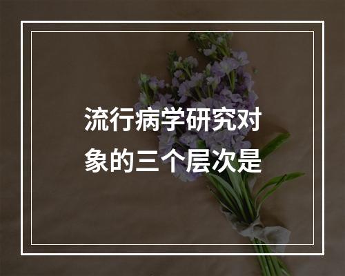 流行病学研究对象的三个层次是