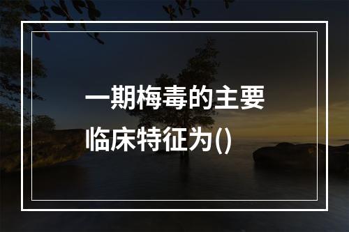 一期梅毒的主要临床特征为()