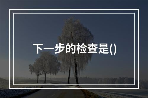 下一步的检查是()