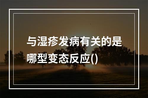 与湿疹发病有关的是哪型变态反应()