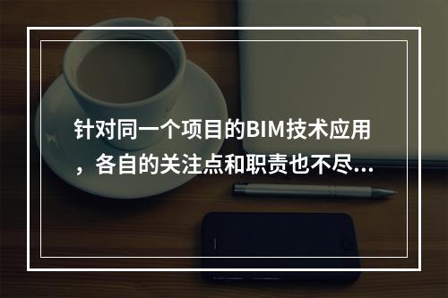 针对同一个项目的BIM技术应用，各自的关注点和职责也不尽相同