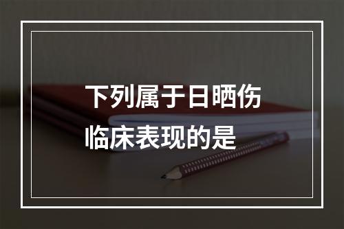 下列属于日晒伤临床表现的是