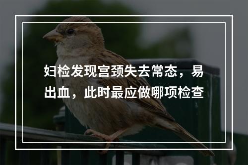 妇检发现宫颈失去常态，易出血，此时最应做哪项检查