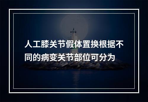 人工膝关节假体置换根据不同的病变关节部位可分为