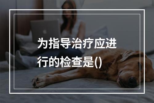 为指导治疗应进行的检查是()