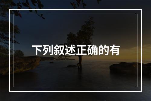 下列叙述正确的有