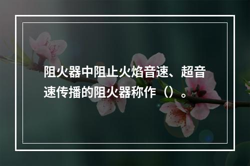 阻火器中阻止火焰音速、超音速传播的阻火器称作（）。