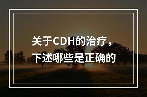 关于CDH的治疗，下述哪些是正确的