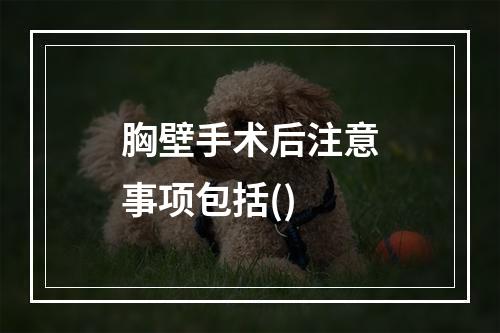 胸壁手术后注意事项包括()