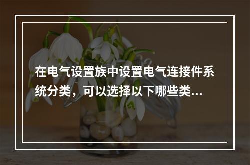 在电气设置族中设置电气连接件系统分类，可以选择以下哪些类型？