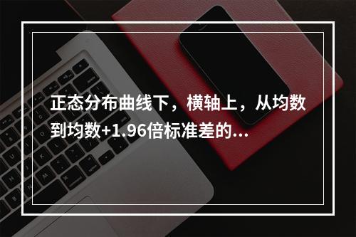 正态分布曲线下，横轴上，从均数到均数+1.96倍标准差的面积