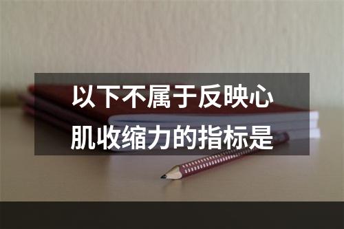 以下不属于反映心肌收缩力的指标是