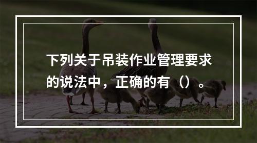 下列关于吊装作业管理要求的说法中，正确的有（）。